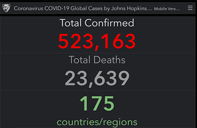 Johns Hopkins ISSE Coronavirus Situation Awareness Map